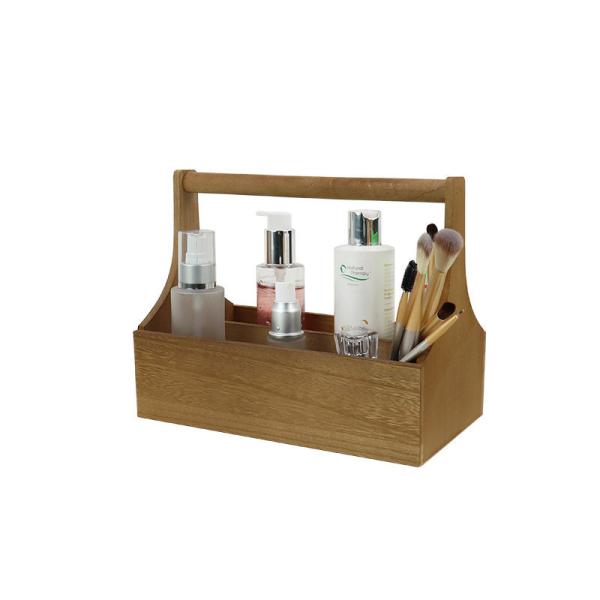 Produtos domésticos Caixa de armazenamento de banheiro de madeira 26x20x14cm com alça