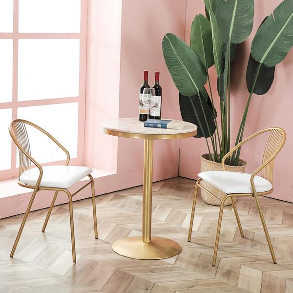 Eco Friendly Metal Frame Leather Dining Chair For Restaurant / Hotel / Home