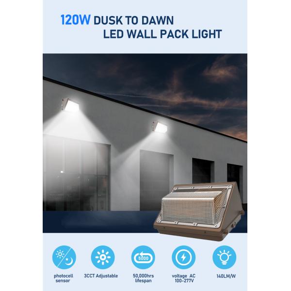 7500lm 90 градусов 60W -150W Led Wall Pack Light Photcell Sensor Dusk To Dawn Ra70