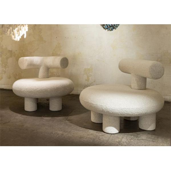 Lamb Velvet Small Single Sofa Chair Nordic White Living Room Chair