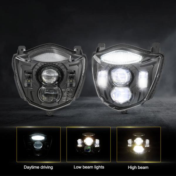 Black LED Motorcycle Headlight for Yamaha XT660R XT660X Custom Modified Design Upgrade
