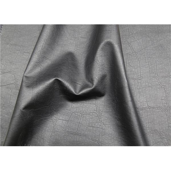 0.5mm Black Embossed PU Leather 100% Viscose Backing Fabric For Garment Bags