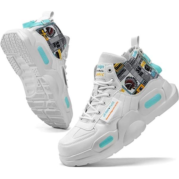 PU Fly Weaving Fabric High Upper Breathable Basketball Shoes 260mm 290mm