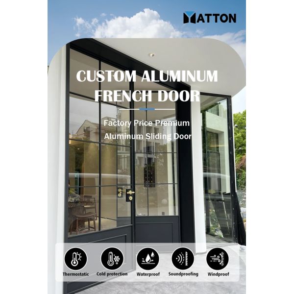 Factory Price High Quality Luxury Design Customize Aluminum French Doors Aluminium Window Making Materials for Apartment