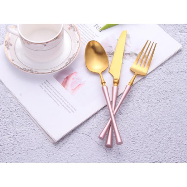 NEWTO High Quality Heavy Stainless steel flatware set Pink and Gold Color Cutlery