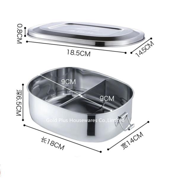 1120ml Two compartments custom Lunch box for site workers U shape sustainable bento box