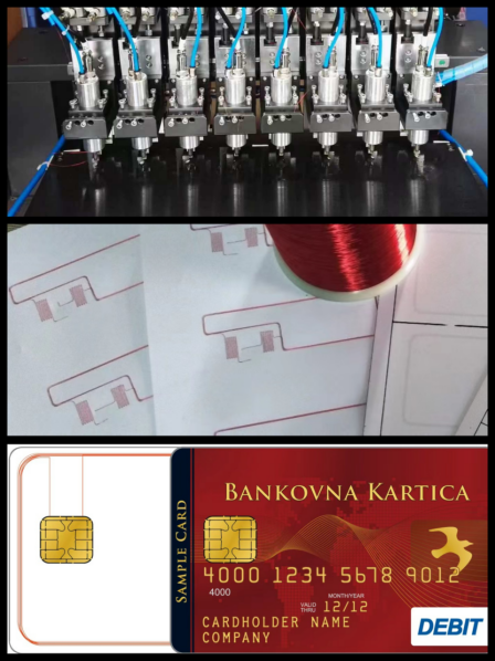 Speed 6000-7000 CPH Full Auto Dual Interface Bank Card Inlay Sheet Antenna Embedder YAE-416FA