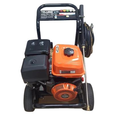 Household 3800psi/262bar Gasoline Car Washing Machine with Triplex Pump and 4 Nozzles