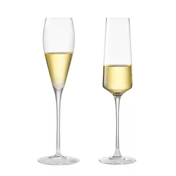 Clear Bulk Glassware Hand-Blown Crystal Champagne Flutes 7.5oz (Set of 6) for Hospitality/Gifting