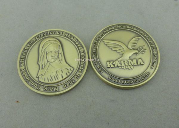 Die Stamped Religion Personalized Coins , Customized Brass Charity Souvenir Coin
