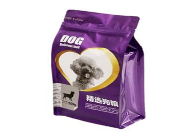 Flat Bottom Pet Food Packaging Bag 8 Side Sealed  Plastic Laminated With Zipper For Dog