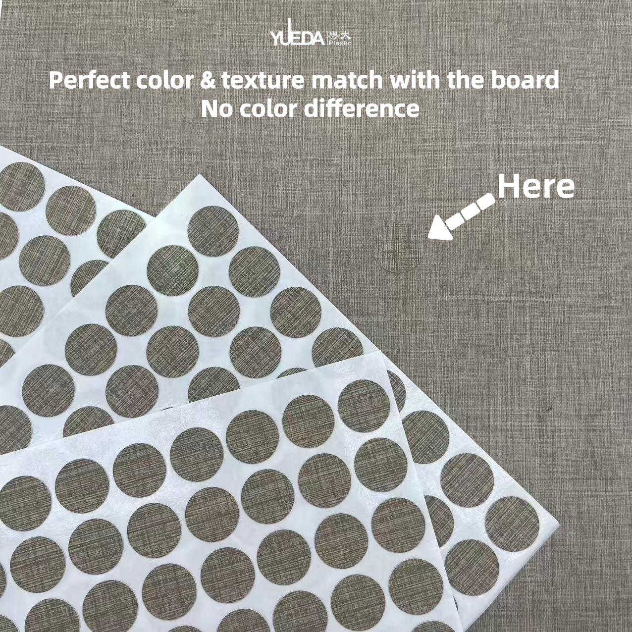 15mm Self-Adhesive PVC Hole Covers/PVC Caps  (Wood Grain Match)/Suitable for various furniture board decorations