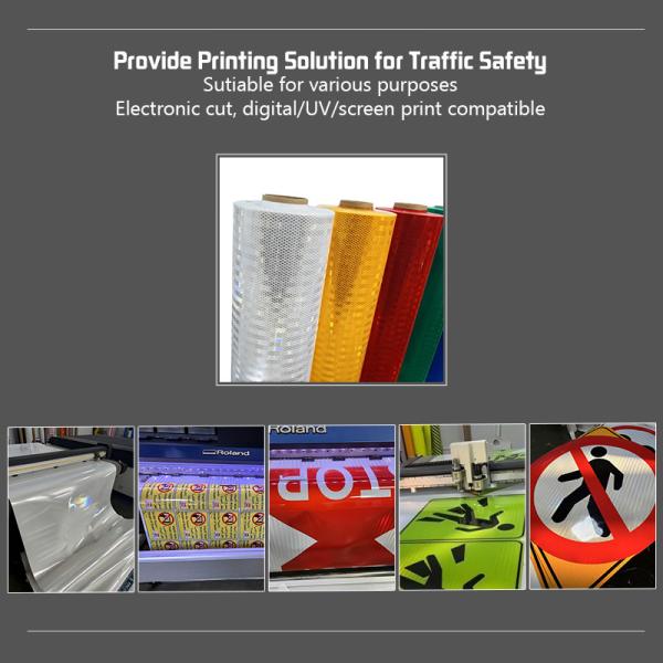 4x150FT Micro White Yellow High Visibility Micro Diamond Grade Reflective Sheet Film Винил для дорожных знаков ODM