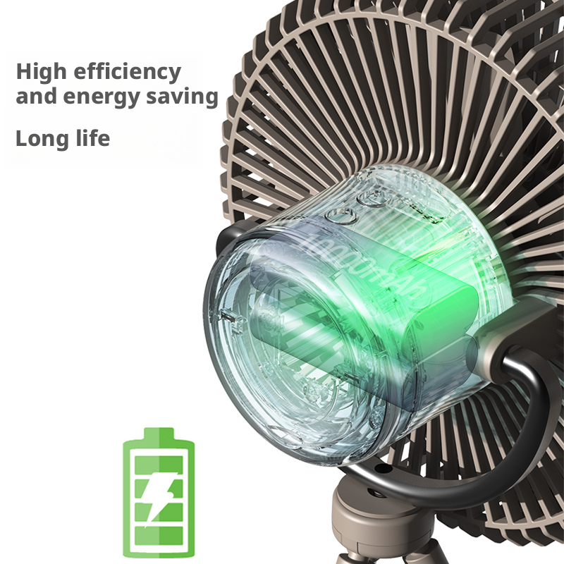 Outdoor Rechargeable Camping Fan Desk Ceiling Fan 2 In 1 Cooling And Power Bank