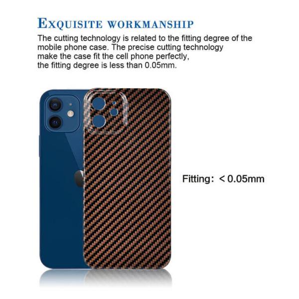 случай iPhone 12 волокна Aramid углерода толщины 0.65mm ультра светлый лоснистый