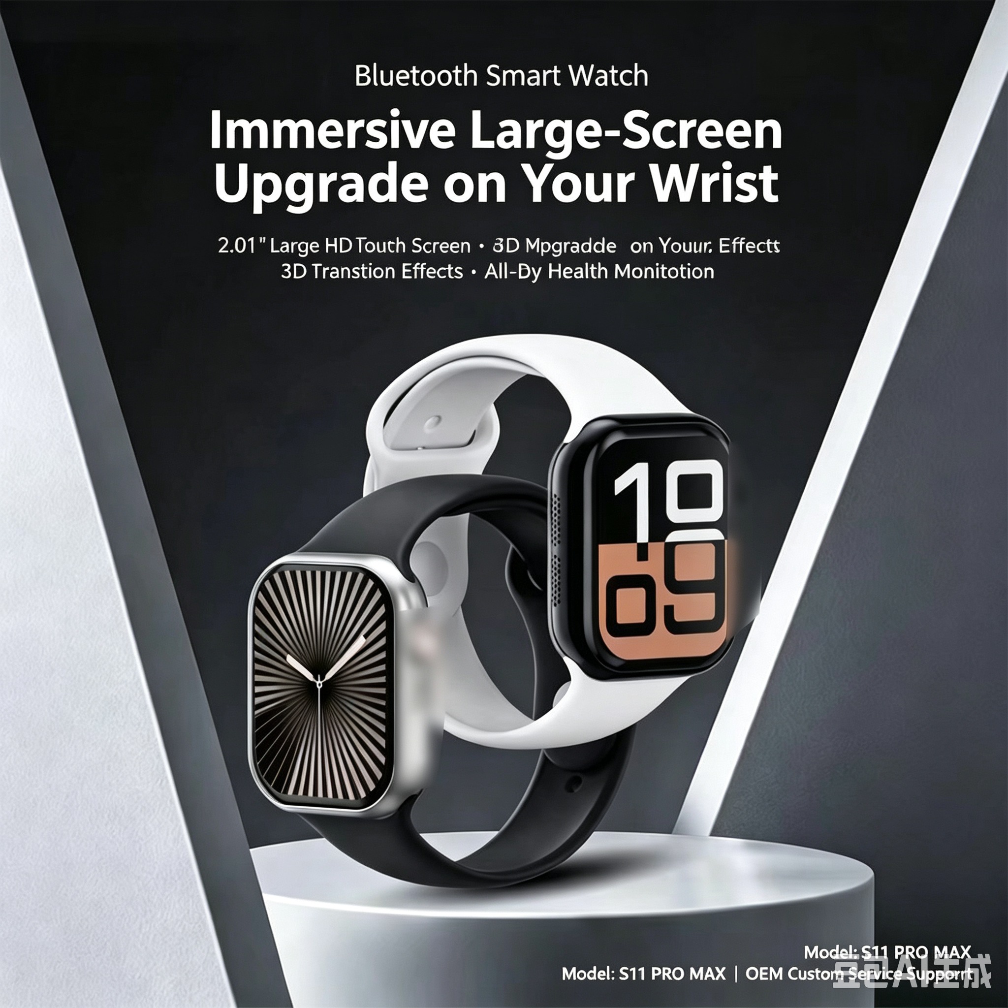 Hot Selling S11PROMAX Smart BT Watch BT Call Heart Rate Blood Oxygen Exercise Mode Compatible with ISO and Android Systems