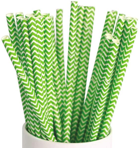 Chevron Branded Paper Straws