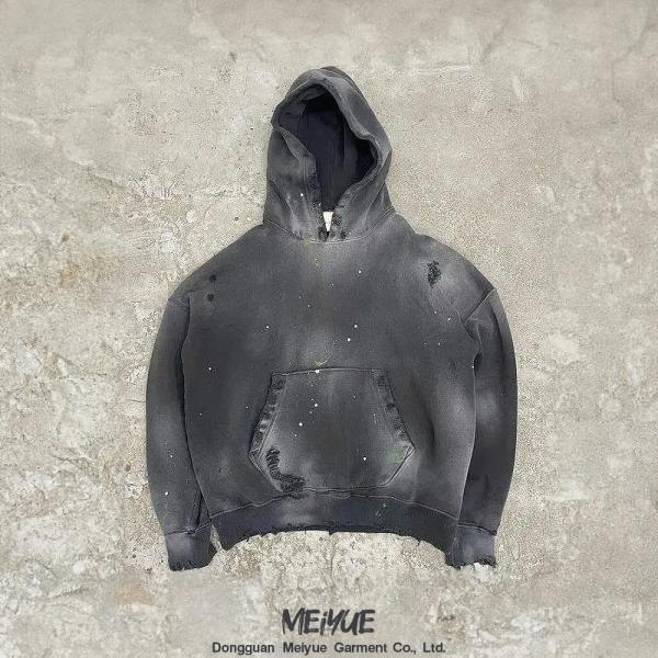 Hoodies para hombres de ropa callejera de estilo vintage 100% algodón 480 gramos