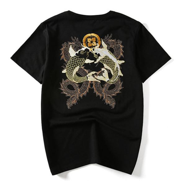OEM Available Mens Trendy T Shirts With Chinese Style Embroidered Pattern