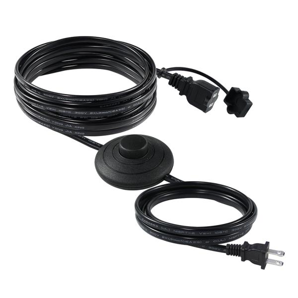 NEMA 1-15P to US Power Outlet Extension Cord with Foot Pedal Switch - Inline Step Control Cable for Lamp, Desk Light, Home Use