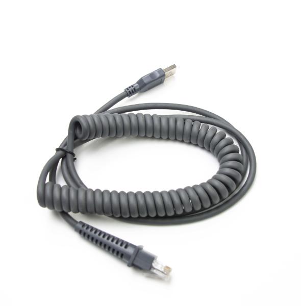 USB A Male To Rj45 Barcode Scanner Cables Spiral For Symbol Ls2208