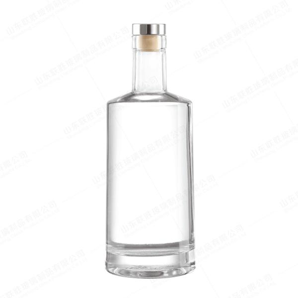 ODM 500 ml 700 ml 750 ml garrafa redonda de vidro de licor com cortiça de vedação em T