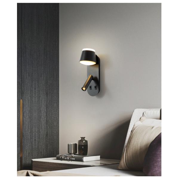 Bedside wall lamp acrylic atmosphere light bedroom flexible wall lamp home villa headboard reading light hotel