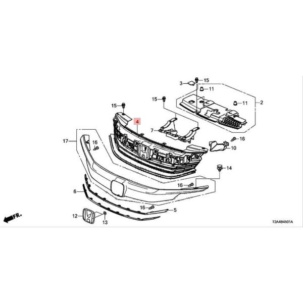 base delantera 71121-T2F-A51Grille para el tipo de Europa del americano de Honda Accord 2017 los E.E.U.U.