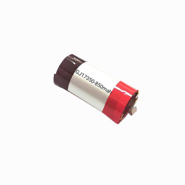 Cylindrical 17350 850mAh 3.7V Lithium Battery For Electronic Atomizer
