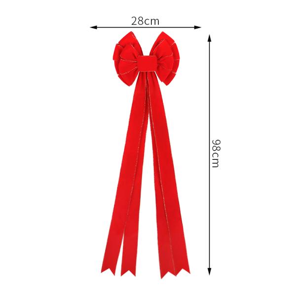 Лентовая дуга Большие праздничные рождественские дуги Красный бархатный золотой провод для декораций вечеринки