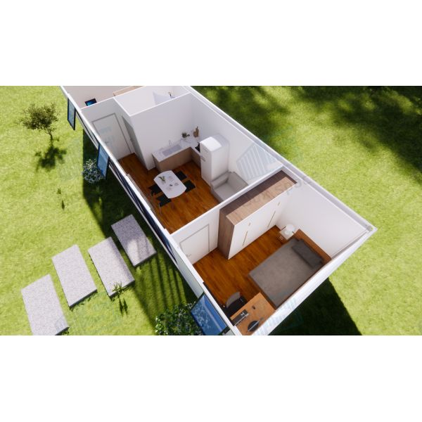 Boxspace 12x3.8m Luxury Prefabricated Container House 2 Bedrooms Design 40ft Movable Container Home With Kitchen And Bathroom