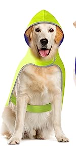 Reflective Dog Raincoat - Adjustable Waterproof Raincoat for Dogs, Lightweight Dog Hooded Slicker Rain Coat Poncho
