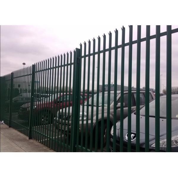 Free Standing Metal Palisade Fencing Decorated For Buildings / Courtyard 100x55mm Post