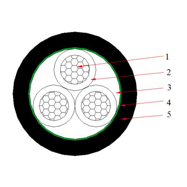 XLPE Insulated PVC Sheathed Unarmoured 6mm2 3 Cores Copper Cable 0.6/1kV IEC60502 IEC 60228