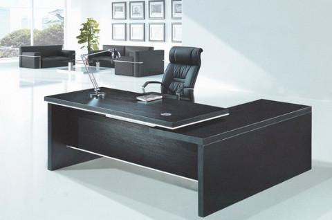 modern wood black office manager table furniture in warehouse