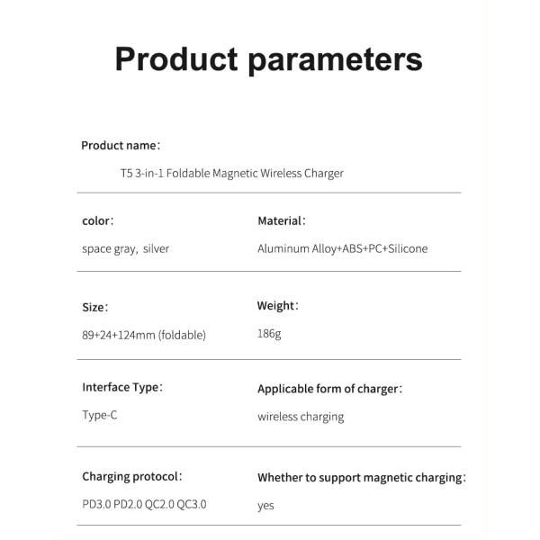 3 in 1 Wireless Charger Station for Mobile Phone , Foldable 15W Magnetic Charger 2024
