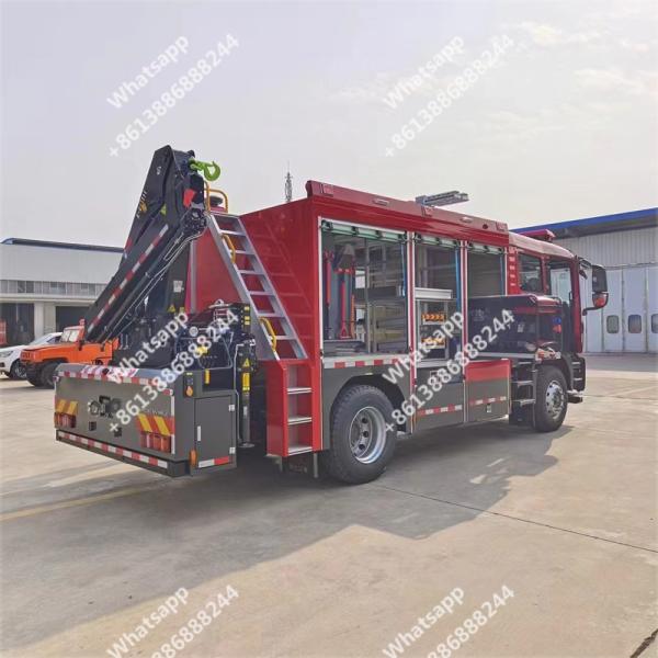 SITRAK 4X2 Double Row Rescue Fire Truck With Crane   Lighting   Breaking Life    Rescue  Truck With Crane