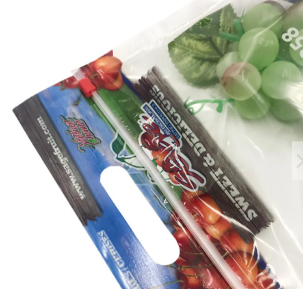 El embalaje reutilizable de la fruta empaqueta el bolso Ziplock transparente del envase de plástico de las uvas