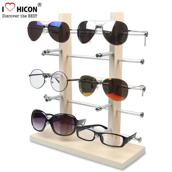 Amazing Clients Wooden Sunglasses Display Stand Counter Top Advertising Equipment