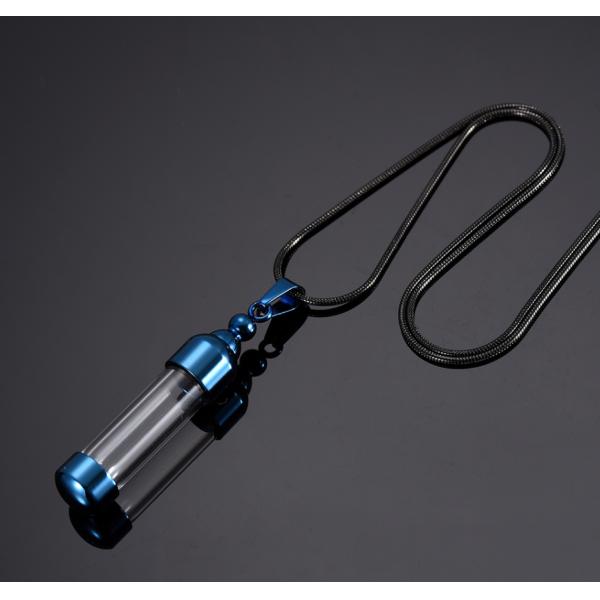 Stainless Steel Glass Container Cylinder Tube Urn Pendant Memorial Necklace Ashes Holder Keepsake Cremation Jewelry