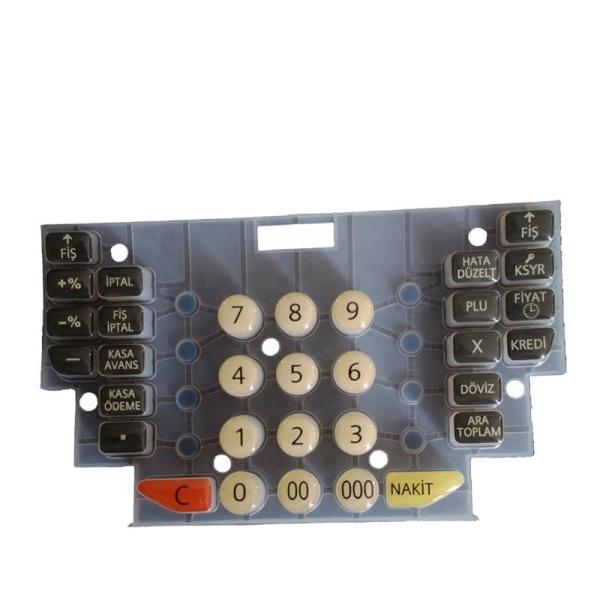 Teclado de borracha de silicone personalizado com camada de epóxi