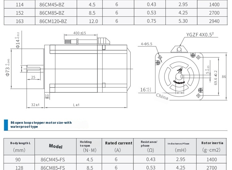 Smart 86CM45D Hybrid NEMA Stepper Motor 1.2Nm Dc24v-36v For 3D Printers Control