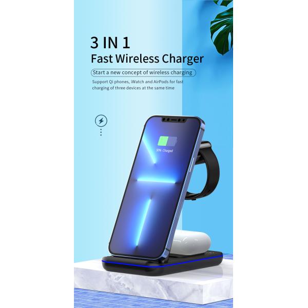 Customized Logo 15w Wireless Charging Stand , Magnetic Qi Charging Dock