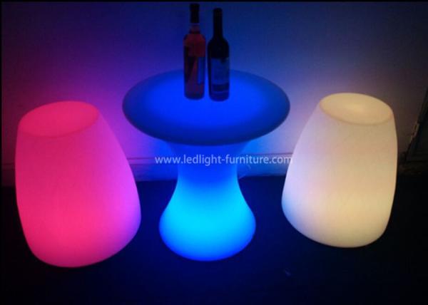 60cm Height Small Poseur LED Bar Table And Chair With Sturdy Metal Base And Stand
