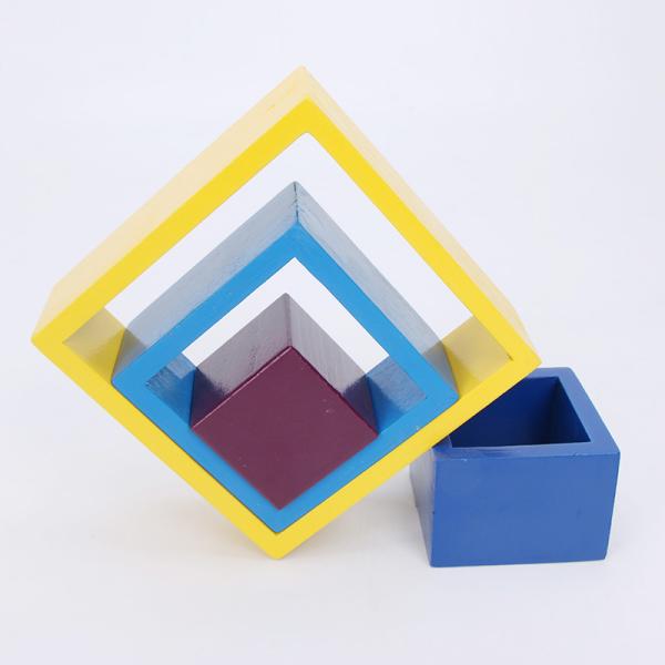 Blocs constitutifs en bois Toy Creative Educational d'arc-en-ciel de Brown 18cm