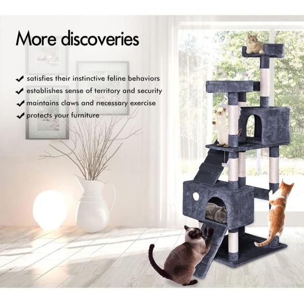 Fun Play Multi Level Luxury Cat Tree Furniture with Scratching Post Condo Platforms