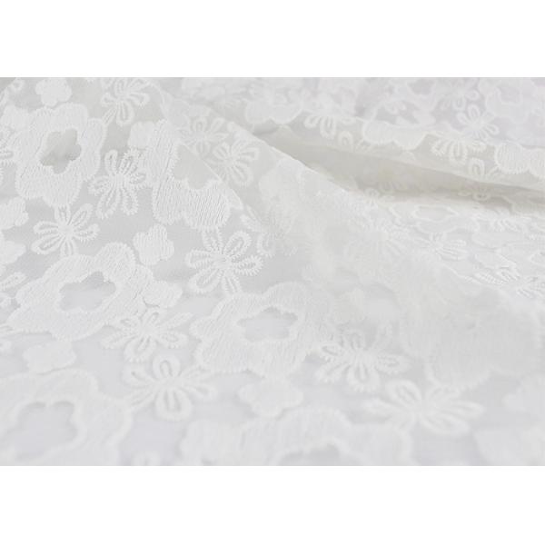 Белизна 3Д полиэстер вышила ткани шнурка, платью свадьбы/ткани шнурка мантии свадьбы