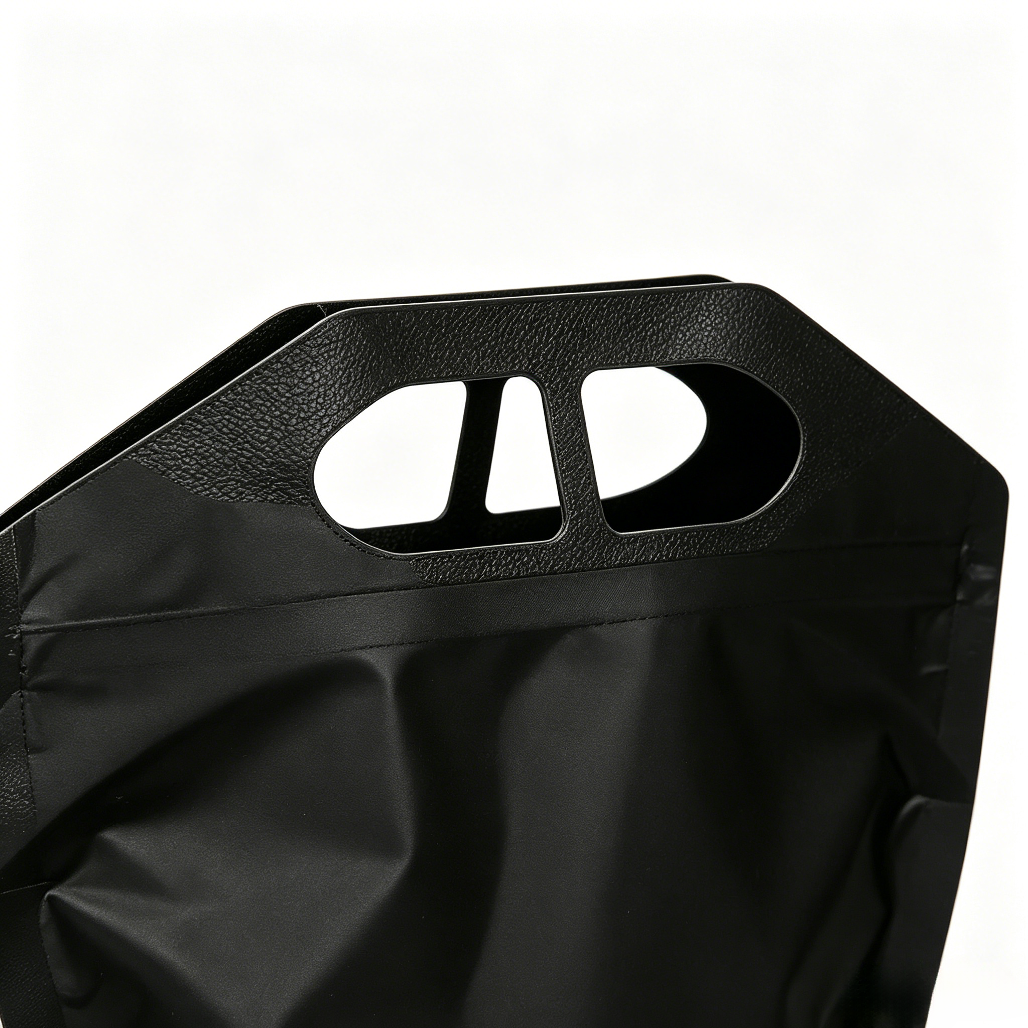 Custom Matte Black Stand Up Wine Spout Pouch With Dual Carry Cutouts | Custom Shape Printed High Barrier Dispenser Bag For White Wine, Fruit Wine & Beverage Concentrate