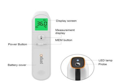 Accuracy ±0.2℃ Baby Safe Infrared Thermometer , Infrared Thermometer For Kids 2*1.5V AAA Batteries