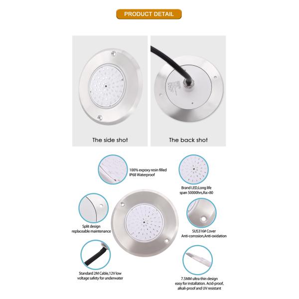 316 Нержавеющая сталь светодиодный PAR56 бассейн свет смола заполненная IP68 бассейн светодиодные огни